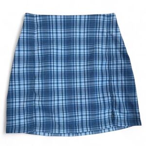 John Galt/Brandy Melville blue plaid mini skirt
